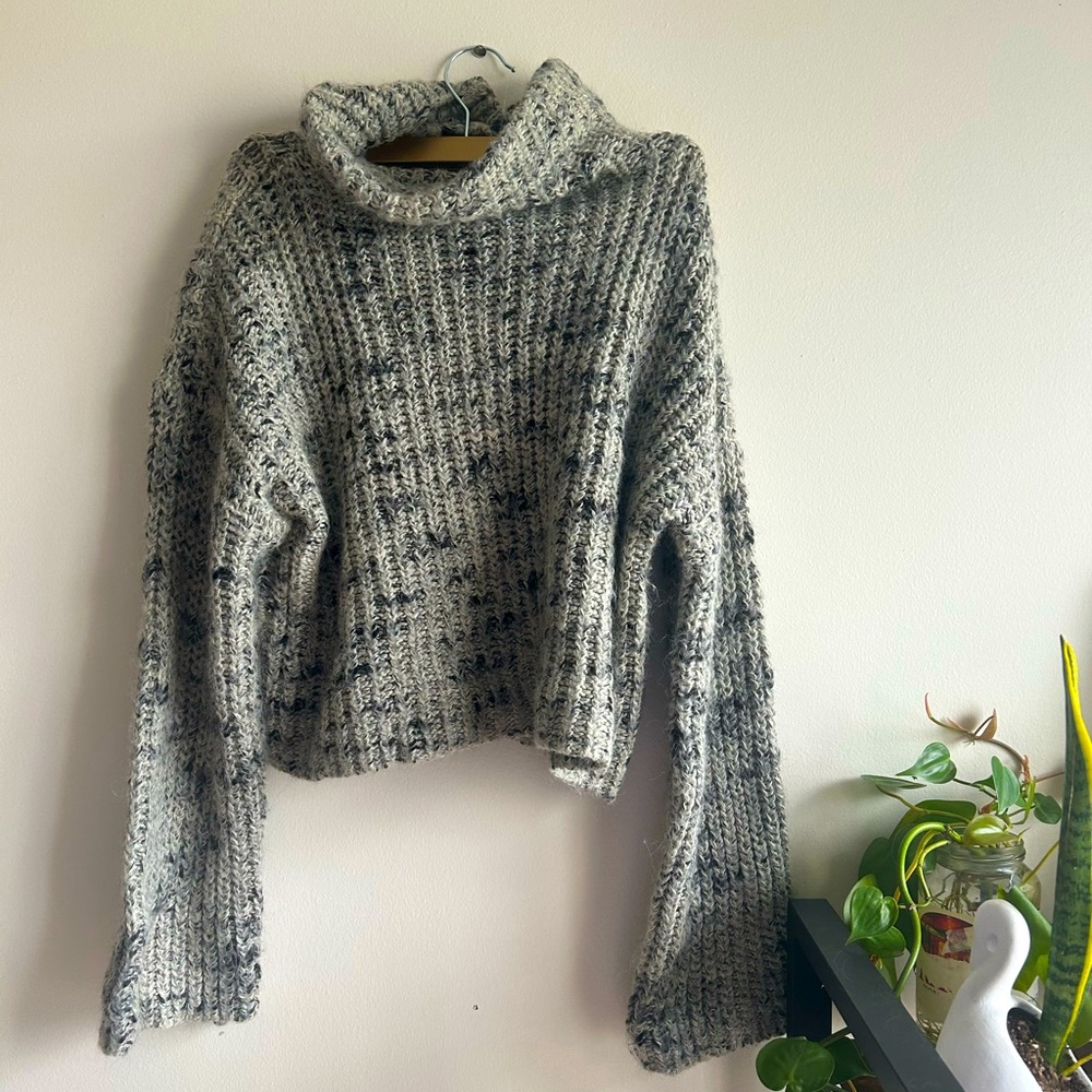 Obey knit sweater bell sleeve